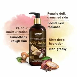 WOW Skin Science Shea Butter And Cocoa Butter Moisturizing Body Lotion, Deep Hydration Bath & Body