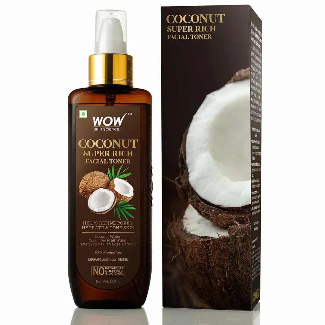 WOW Skin Science Coconut Super Rich Facial Toner For Hydrating & Toning Skin - For All Skin Types - No Parabens, Sulphate & Silicones