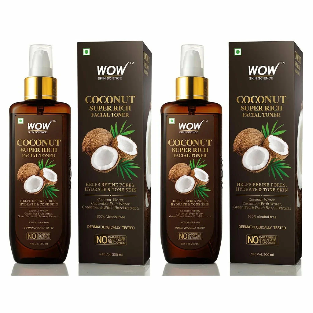 WOW Skin Science Coconut Super Rich Facial Toner For Hydrating & Toning Skin - For All Skin Types - No Parabens, Sulphate & Silicones