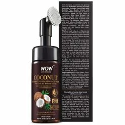Wow Skin Science Coconut Hydrating Foaming Face Wash With Built-In Face Brush - With Coconut Water - For Cleansing, Soothing Skin - No Parabens, Sulphate, Silicones & Color - 100 Ml + 50 Ml = 150 Ml