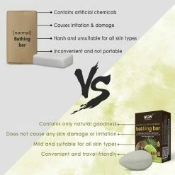 WOW Skin Science Coconut & Lemon Verbena Bathing Bar - With Coconut Oil & Lemon Verbena Oil - Pack Of 3