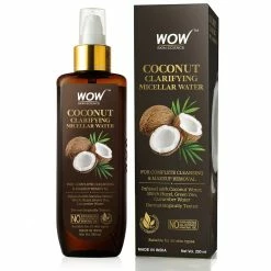 WOW Skin Science Coconut Clarifying Micellar Water For Complete Cleansing & Makeup Removal - For All Skin Types - No Parabens, Silicones & Mineral Oil