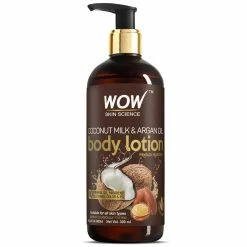 Wow Skin Science Bath & Body Coconut Milk & Argan Oil Body Lotion - Medium Hydration - No Mineral Oil, Parabens, Silicones, Color & PG