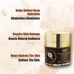 WOW Skin Science Coconut Water Full Cream With Hyaluronic Acid - For All Skin Types - 50 Ml
