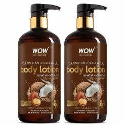 Wow Skin Science Bath & Body Coconut Milk & Argan Oil Body Lotion - Medium Hydration - No Mineral Oil, Parabens, Silicones, Color & PG