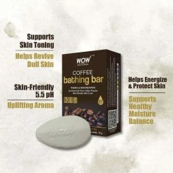 WOW Skin Science Coffee Bathing Bar - With Pure Coffee Powder - Pack Of 3