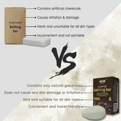 WOW Skin Science Coffee Bathing Bar - With Pure Coffee Powder - Pack Of 3