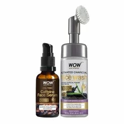 WOW Skin Science Combos Caffeine Face Serum + Charcoal Foaming Face Wash - Net Vol. 180 Ml