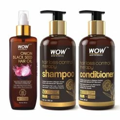 WOW Skin Science Combos Ultimate Hair Loss Control Kit ( Onion Oil + Hair Loss Control Shampoo + Hair Loss Control Conditioner)