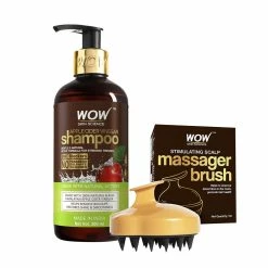 WOW Skin Science Combos Apple Cider Vinegar Shampoo + Stimulating Scalp Massager Brush