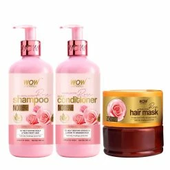 WOW Skin Science Himalayan Rose 3 Kit (Shampoo + Conditioner + Hair Mask) - Net Vol. 800 Ml Combos
