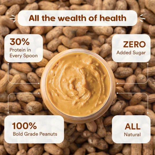 WOW Skin Science Crunchy Unsweetened Peanut Butter - 500 GM