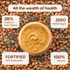 WOW Skin Science Creamy Unsweetened Peanut Butter - 500 Gm Nutrition