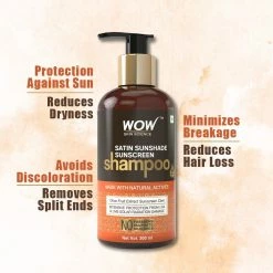 WOW Skin Science Satin Sunshade Sunscreen Shampoo - No Parabens, Sulphates & Silicones - 300 Ml Hair