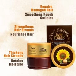 WOW Skin Science Sunflower Biolipids & Argan Oil Hair Mask For Dry & Damaged Hair