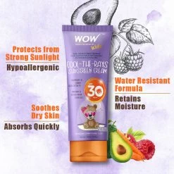 WOW Skin Science Mother & Child Kids Cool-The-Rays Sunscreen Cream Spf 30 Pa++ - No Parabens, Silicones, Oxide Color, Mineral Oil And Benzophenone - 100 Ml