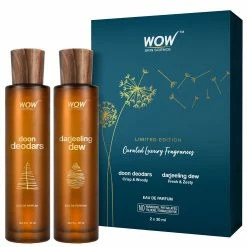 WOW Skin Science Eau De Parfum Doon Deodars & Darjeeling Dew - All Day Fragrance, Long Lasting & Unisex Perfume - Pack Of 2, 30ml X 2 Gift Sets