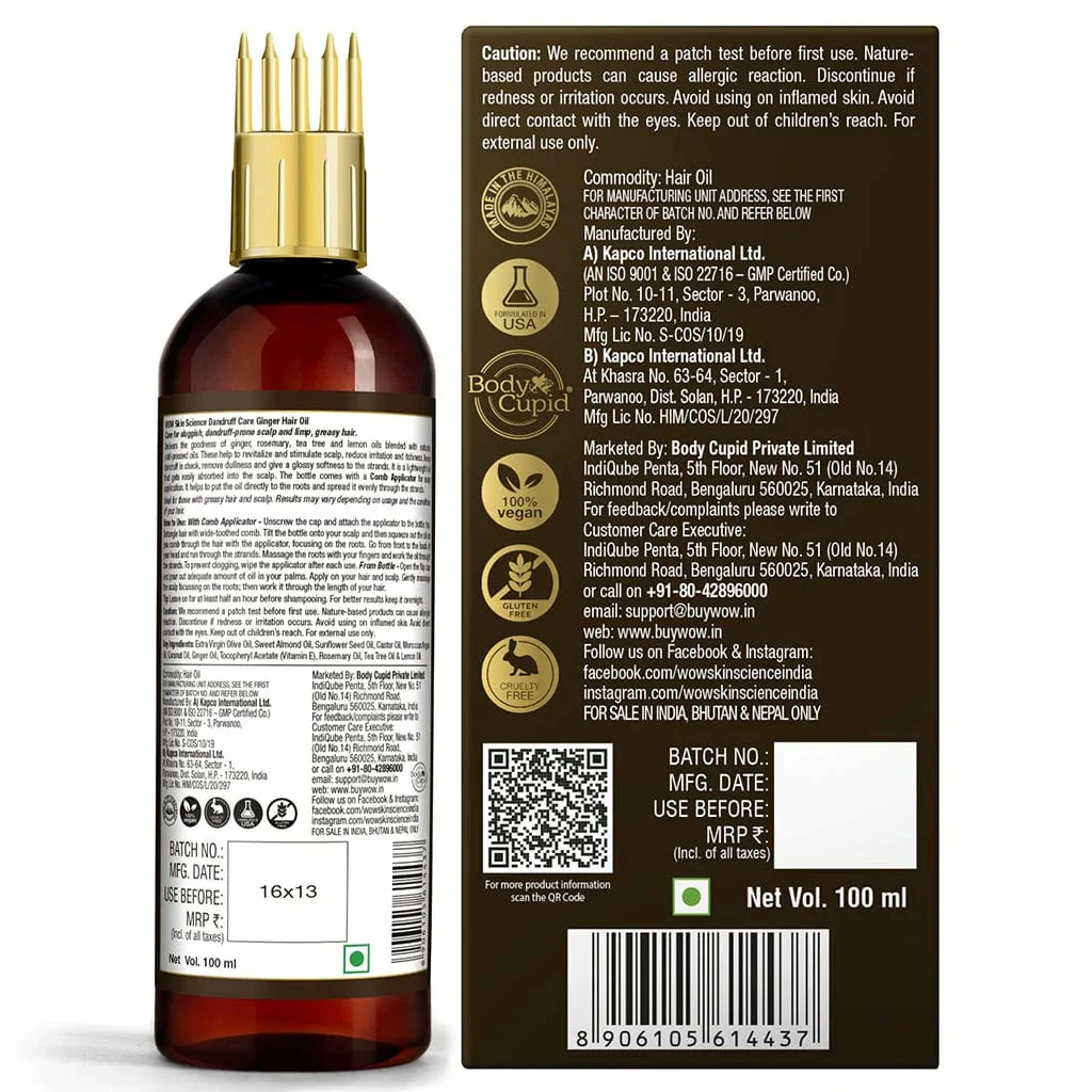 WOW Skin Science Ginger Hair Oil