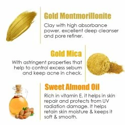 WOW Skin Science Gold Clay Face Mask For Hydrating Skin & Restoring Radiance - No Parabens, Sulphate, Mineral Oil & Color - 200 Ml