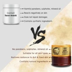 WOW Skin Science Gold Clay Face Mask For Hydrating Skin & Restoring Radiance - No Parabens, Sulphate, Mineral Oil & Color - 200 Ml
