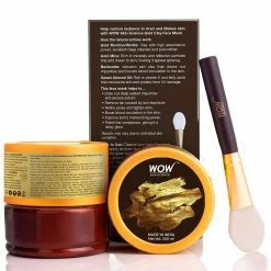 WOW Skin Science Gold Clay Face Mask For Hydrating Skin & Restoring Radiance - No Parabens, Sulphate, Mineral Oil & Color - 200 Ml
