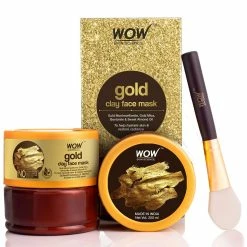 WOW Skin Science Gold Clay Face Mask For Hydrating Skin & Restoring Radiance - No Parabens, Sulphate, Mineral Oil & Color - 200 Ml