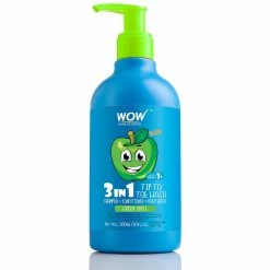 WOW Skin Science Mother & Child Kids Tip To Toe Wash - Shampoo - Conditioner - Body Wash - No Sulphates & Parabens - Green Apple - 300 Ml