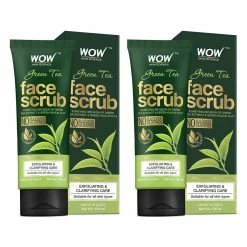 WOW Skin Science Green Tea Face Scrub - With Green Tea Extract & Green Kaolin Clay