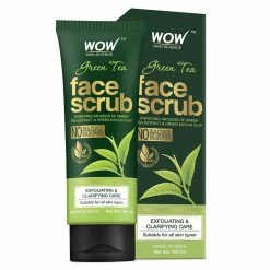 WOW Skin Science Green Tea Face Scrub - With Green Tea Extract & Green Kaolin Clay