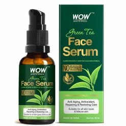 WOW Skin Science Green Tea Face Serum - With Green Tea & Aloe Vera Extracts - For Repairing & Restoring Skin - 30mL