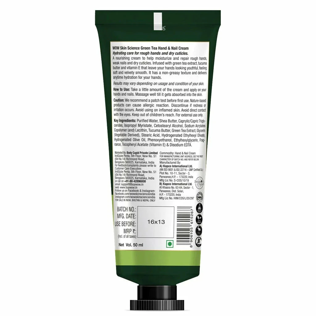 WOW Skin Science Green Tea Hand & Nail Cream
