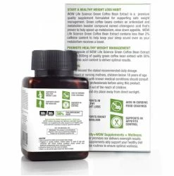 WOW Life Science Nutrition Green Coffee Bean Extract Capsules - 60 Count