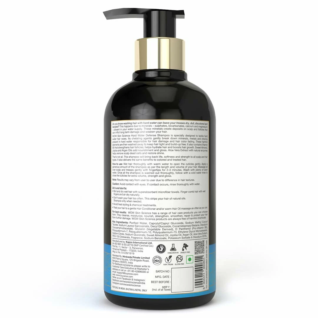 WOW Skin Science Hard Water Defense Shampoo - 300 Ml