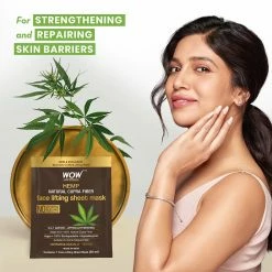 WOW Skin Science Hemp Natural Cupra Fiber Face Lifting Sheet Mask - Prevents UV Damage And Repairs Skin Barrier