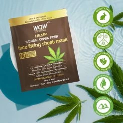 WOW Skin Science Hemp Natural Cupra Fiber Face Lifting Sheet Mask - Prevents UV Damage And Repairs Skin Barrier