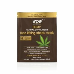 WOW Skin Science Hemp Natural Cupra Fiber Face Lifting Sheet Mask - Prevents UV Damage And Repairs Skin Barrier