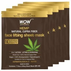 WOW Skin Science Hemp Natural Cupra Fiber Face Lifting Sheet Mask - Prevents UV Damage And Repairs Skin Barrier