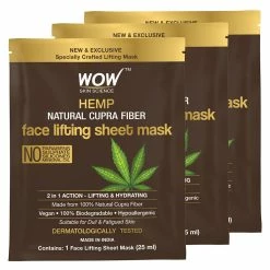 WOW Skin Science Hemp Natural Cupra Fiber Face Lifting Sheet Mask - Prevents UV Damage And Repairs Skin Barrier