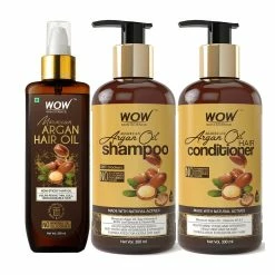 WOW Skin Science Ultimate Moroccan Argan Oil Hair Kit - Shampoo - Conditioner - Hair Oil Ingredients
