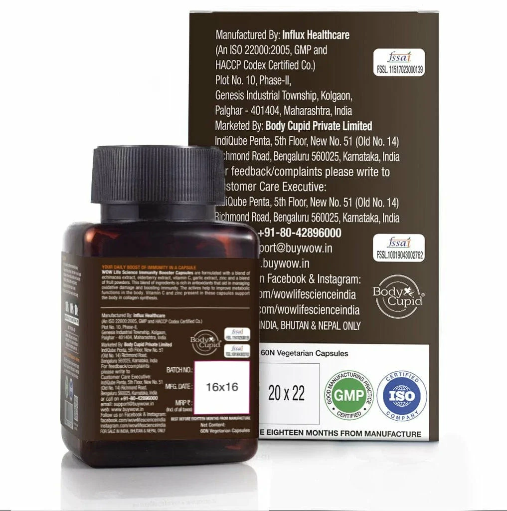 WOW Life Science Nutrition Immunity Booster Capsules - Support Healthy Immune System