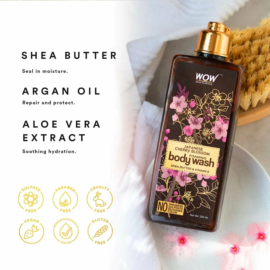 WOW Skin Science Japanese Cherry Blossom Foaming Body Wash