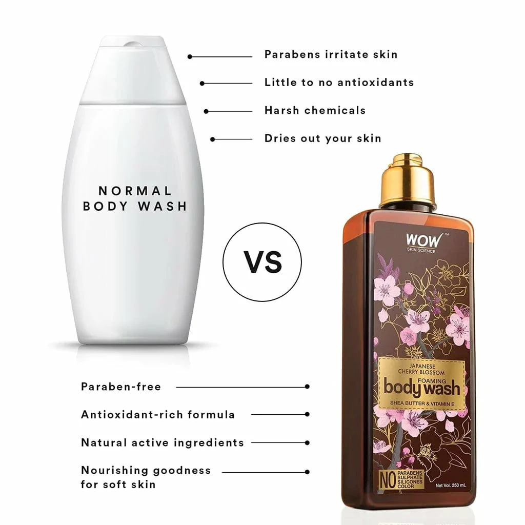 WOW Skin Science Japanese Cherry Blossom Foaming Body Wash