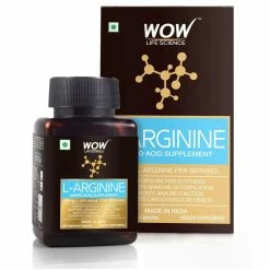 WOW Life Science Nutrition L-Arginine Amino Acid Capsules 500mg - 60 Vegetarian Caps