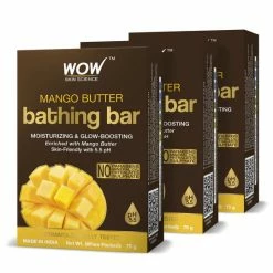 WOW Skin Science Mango Butter Bathing Bar - With Mango Butter - Pack Of 3