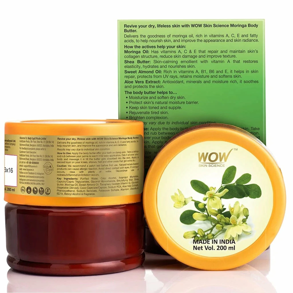 WOW Skin Science Bath & Body Moringa Body Butter - 200 Ml