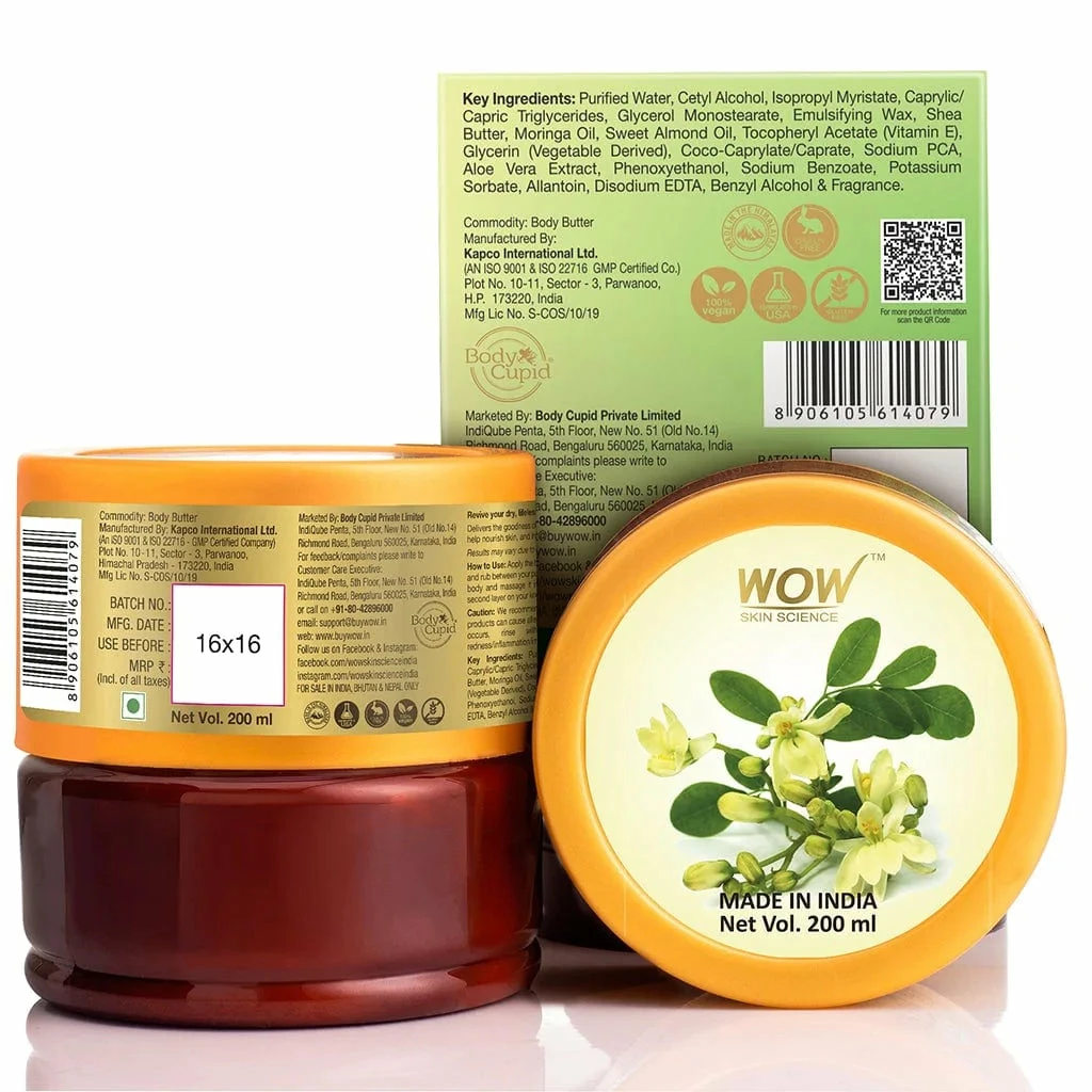 WOW Skin Science Bath & Body Moringa Body Butter - 200 Ml