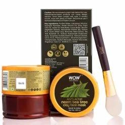 WOW Skin Science Anti-Acne Neem & Tea Tree Clay Face Mask - 200 Ml