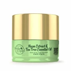 Neem & Tea Tree Face Pack With Mulberry & Liquorice Extracts - Anti-Acne & Anti Blemish By Body Cupid - 100 Ml