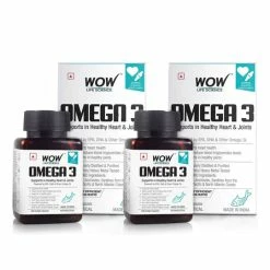 WOW Life Science Omega-3 Fish Oil 1300mg High Strength Capsules With 550mg EPA + 350mg DHA Nutrition