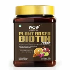 WOW Life Science Plant-Based Biotin Powder – For Stronger Hair & Healthier Skin – 250g Nutrition